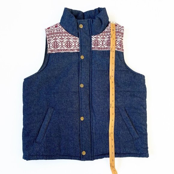 E2 Clothing Women's Boho Aztec Denim Vest Size Medium NWT Casual Modern Cozy - Picture 14 of 16